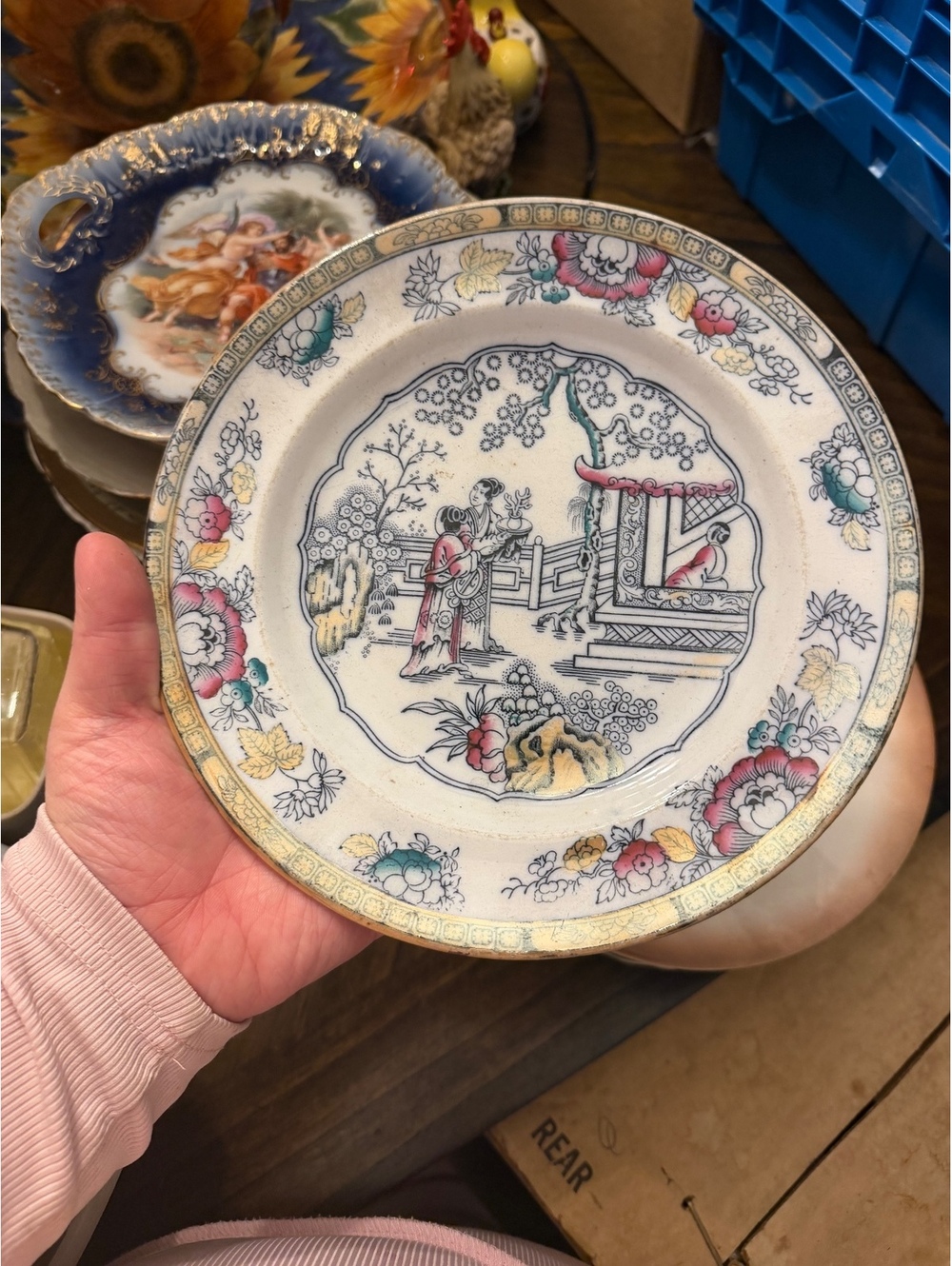 Blue and white oriental scene plate [COPY]